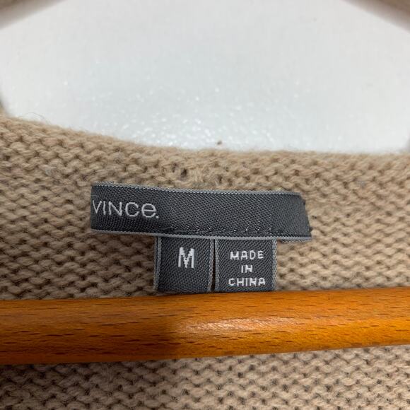 Vince women's tan yak wool blend open front hooded cardigan wrap sweater Medium - Picture 7 of 12